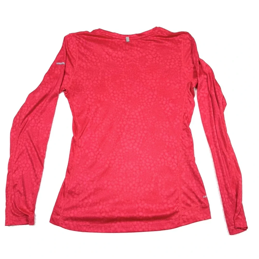 Nike Pullover Shirt Womens Small Pink Tonal Athletic Running Dri-Fit Miler Swosh
